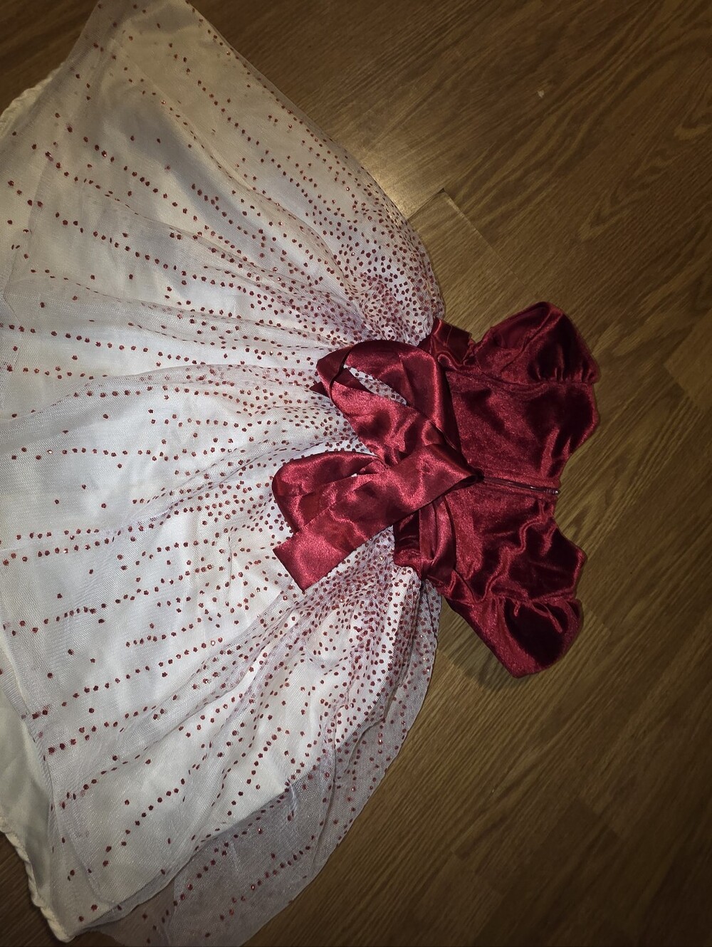 Rare Editions Velvet Bodice Dress with Red Accents 2T - Picture 9 of 11